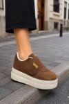 Kadın Cırt Cırtlı Kalın Tabanlı Casual Sneaker Ayakkabı