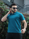 Likralı Penye Yakalı Erkek Tişört
