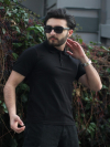 Likralı Penye Yakalı Erkek Tişört
