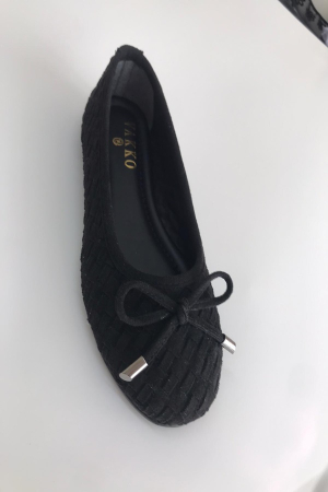 Kadın Fiyonklu Örgü Dokulu Günlük Babet