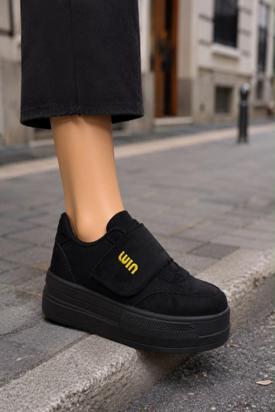 Kadın Cırt Cırtlı Kalın Tabanlı Casual Sneaker Ayakkabı