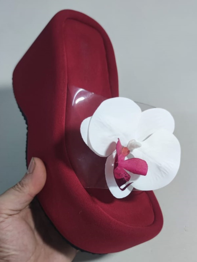 Kadın Platform Terlik Çiçek Detaylı