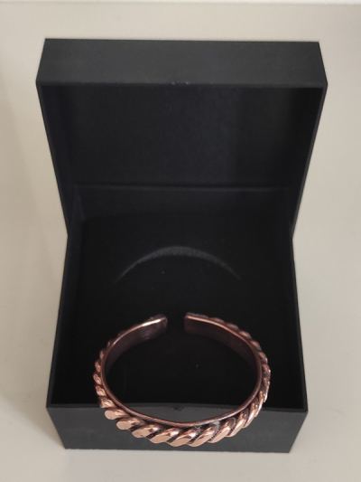 Kalın Burgu Desenli Bakır Bileklik