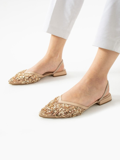 Pul ve Boncuk İşlemeli Şeffaf Babet Pudra